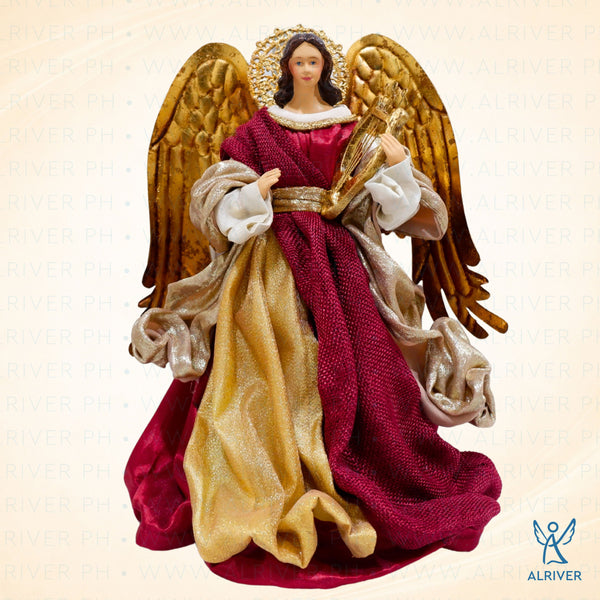 10" Rosa Standing Angel, Burgundy Gold