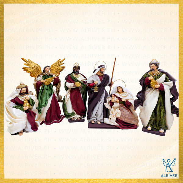 12"  SILAS NATIVITY SET WITH ANGEL, MULTICOLORED