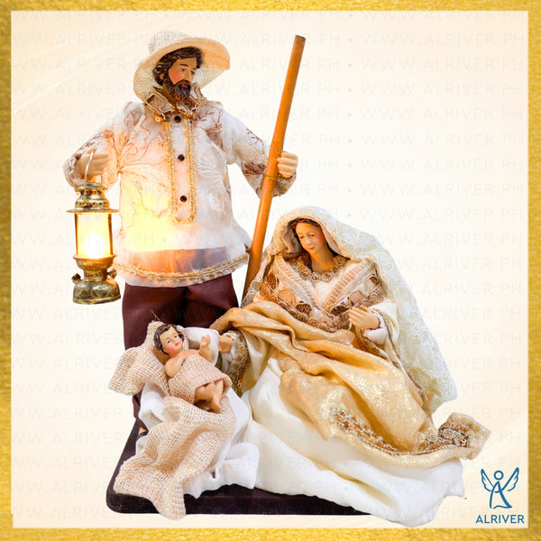 9" BENEDICTO HOLY FAMILY SET, FILIPINIANA BEIGE NATURAL