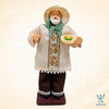 8" Standing Santa with Bibingka, Beige Brown