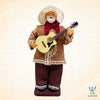 8" Standing Santa with Guitar, Brown
