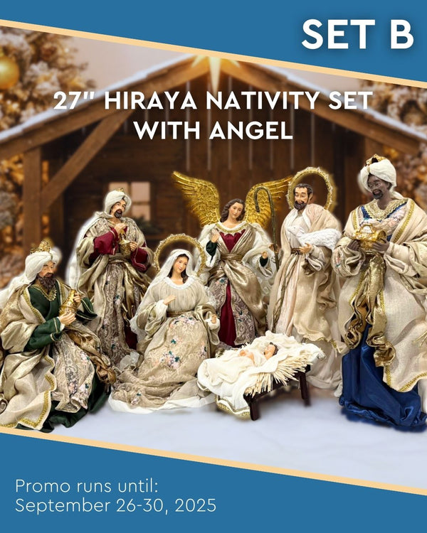 Set B: 27" Hiraya Nativity Set with 27" Standing Angel
