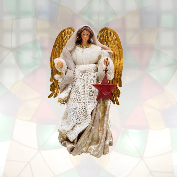 8" Monika Christmas Angel with Resin Red Parol in Gift box
