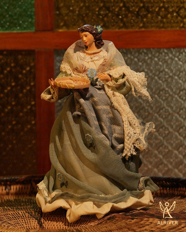 12" Amparo Filipiniana Lady with Rice Grains on Bilao