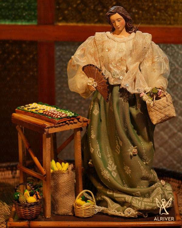 14" Dulce Filipiniana Lady with Kakanin Stand