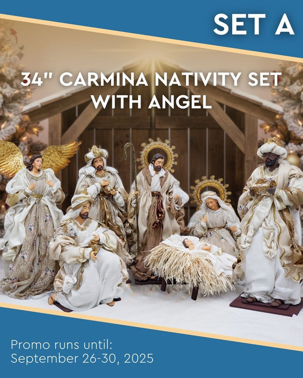 Set A: 34" Carmina Nativity Set with 34" Standing Angel