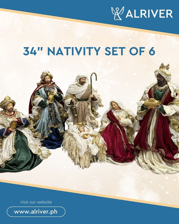 34" Nativity Set of 6, Multicolored