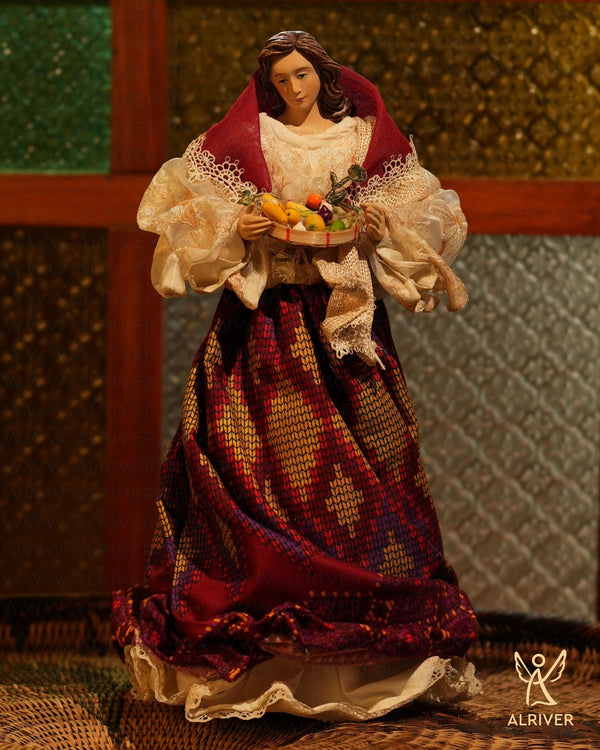 14" Miriam Filipiniana Lady with Bilao of fruits