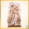 36"H CHRISTIANA STANDING HOLY FAMILY ON WOOD CARVED-BASE, BEIGE GOLD