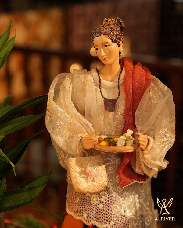 18" Gracia Filipiniana Lady with Bilao of fruits