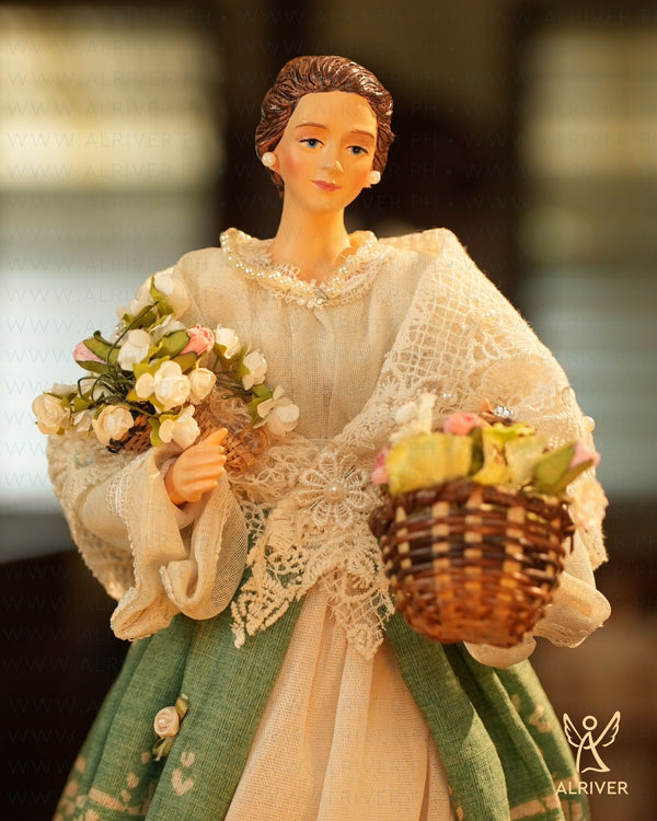 14" Carmela Filipiniana Lady with Fruit Basket and Flowers