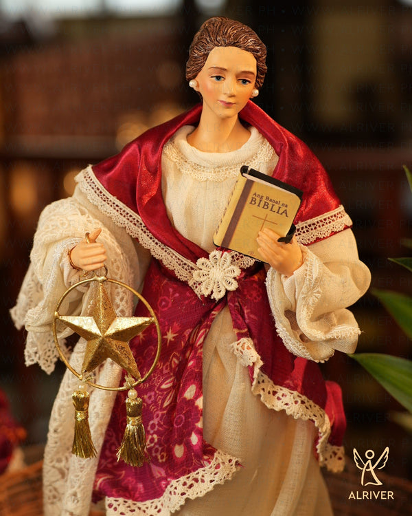 14" Kriselda Filipiniana Lady with Bible and Star Parol