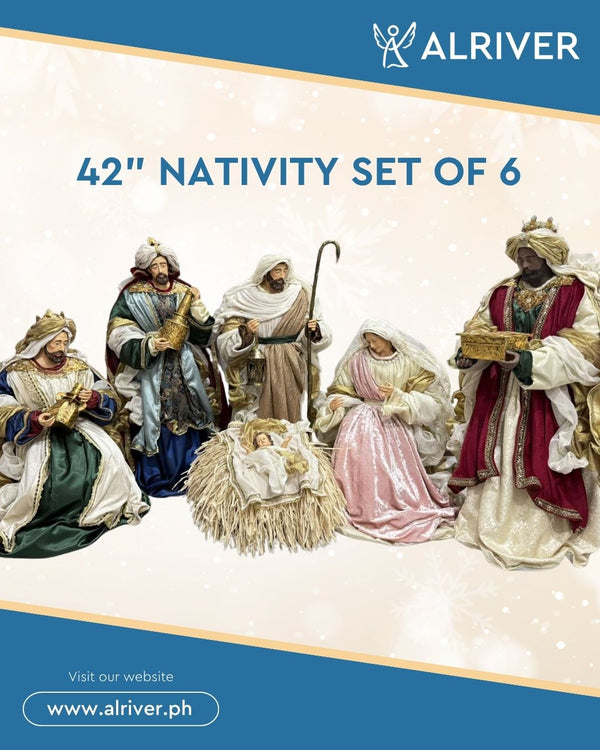 42" Nativity Set of 6, Multicolored
