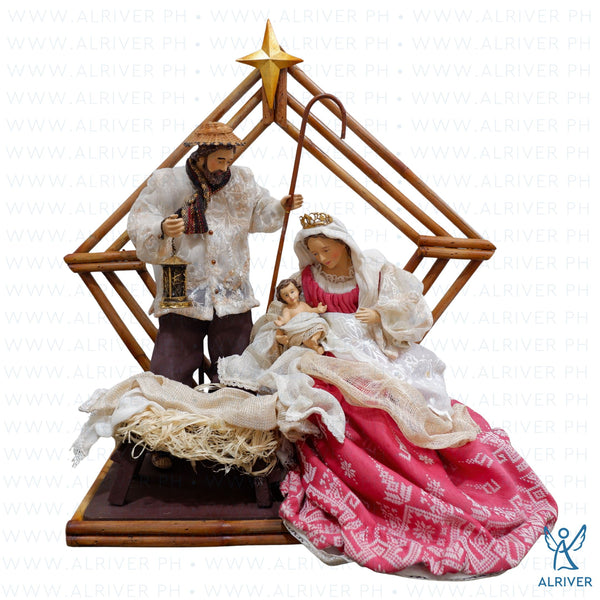 14" Faustino Filipiniana Holy Family with House, Pink