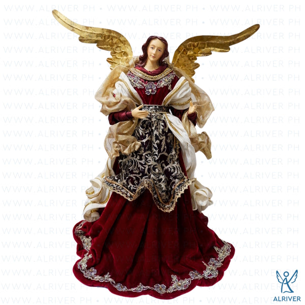 18" Alflora Standing Angel, Burgundy