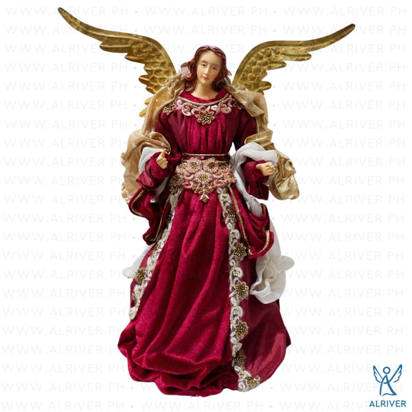 18" Florinia Standing Angel, Burgundy