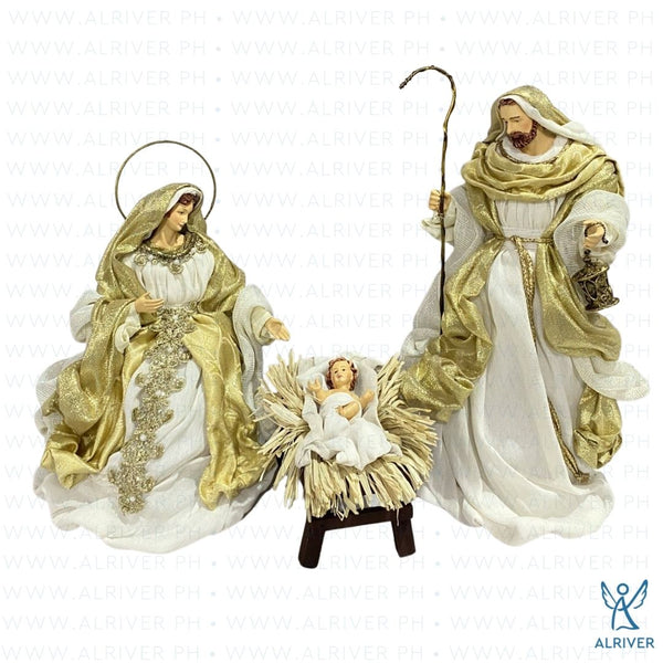 14" Alex Holy Family (Set of 3), Beige Gold