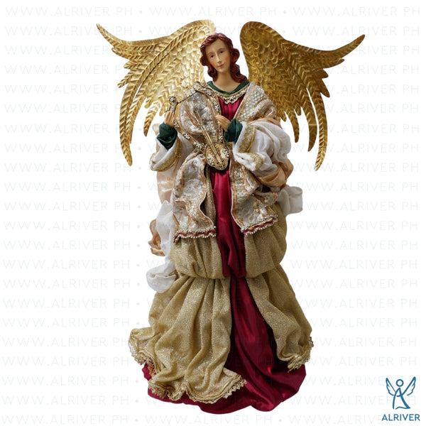 25" Faustina Standing Angel, Burgundy Gold