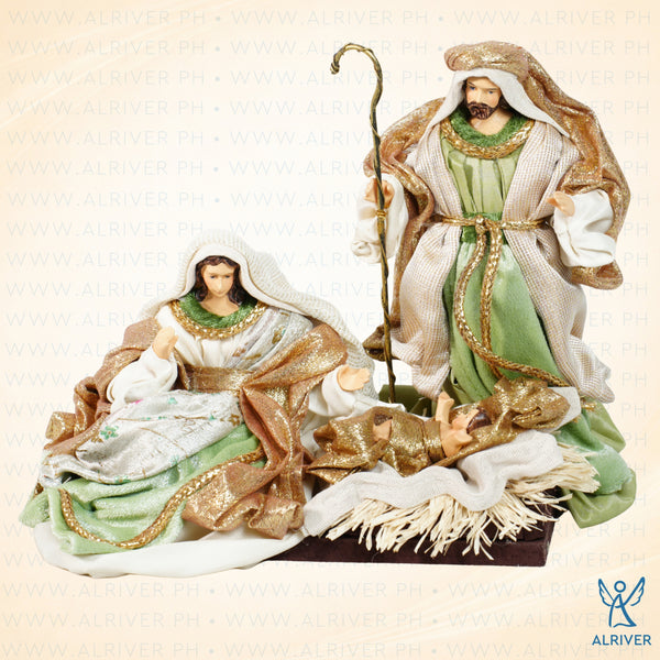 7" Thomas Holy Family on Base, Giada Beige Green
