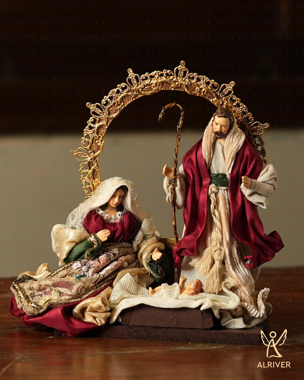 9"H Hiraya Holy Family on base with Crown Halo