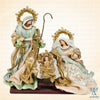 10" Emilio Holy Family on Base, Pastel Green Peach