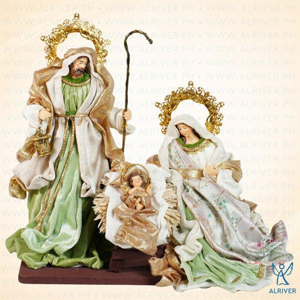 10" Angelo Holy Family on Base, Giada Beige Green
