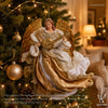 14" Abigail Flying Angel with Round Guitar, Gold