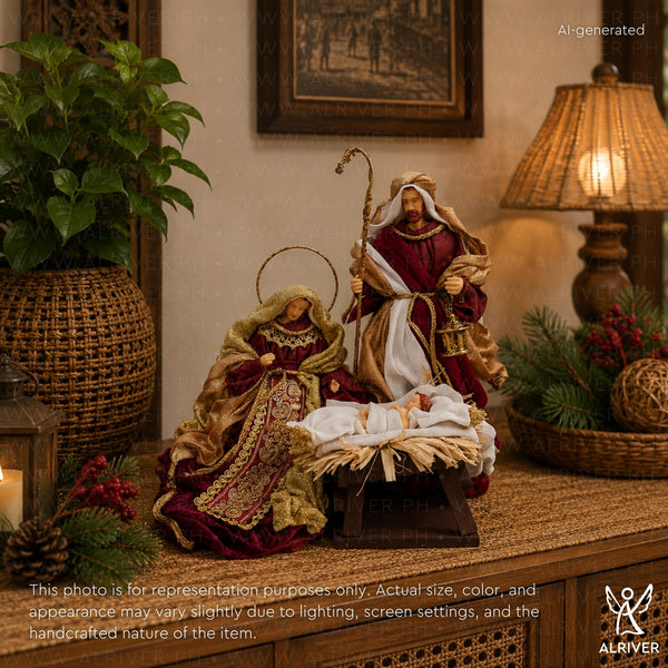 10" Adam Holy Family, Burgundy