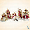 10" Aiden Nativity Set of 6, Beige Burgundy