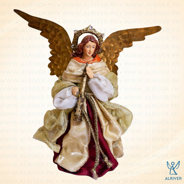 7" Aldora Standing Angel, Burgundy Gold