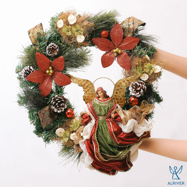 Aleona Floral Wreath with Angel (Small 18" dia)