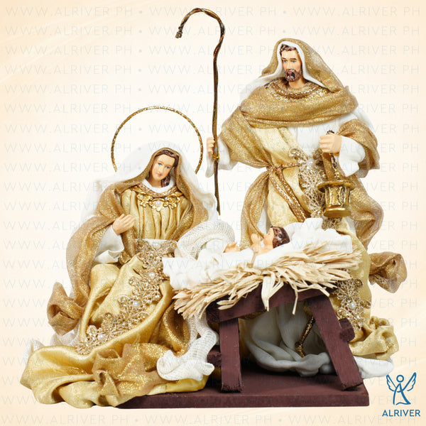 10" Alexander Holy Family on Base, Beige Gold