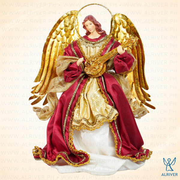 10" Aliyah Standing Angel, Burgundy Gold