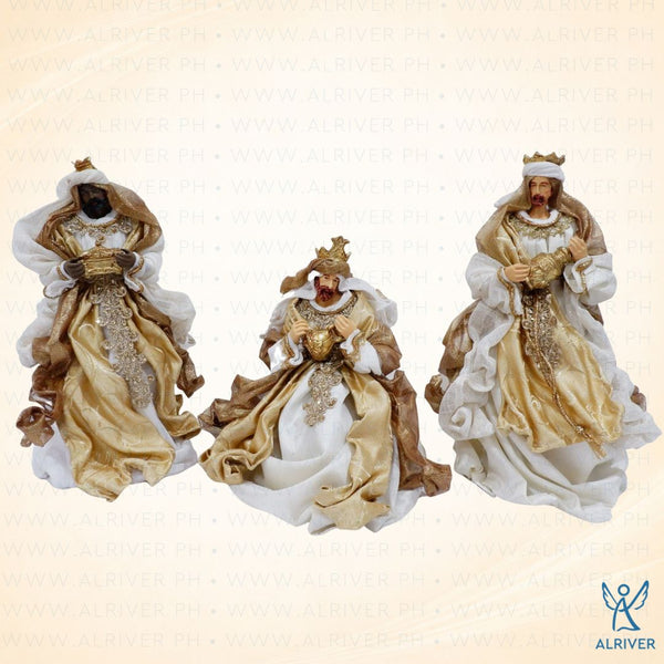 14" Amadi Three Kings Set, Beige Gold