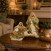 7" Andres Holy Family on Base, Green Beige Gold