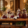 14" Anselmo Nativity Set of 6, Beige Burgundy