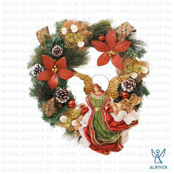 Aleona Floral Wreath with Angel (Small 18" dia)