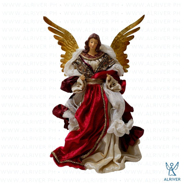 10" Beronia Standing Angel, Beige Burgundy