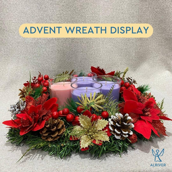 Burgundy Advent Wreath Display
