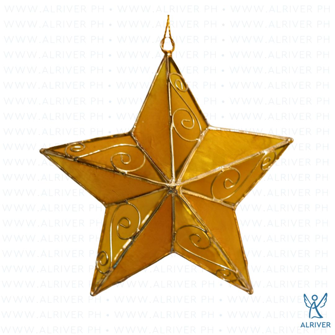 Yellow Star Capiz Ornament