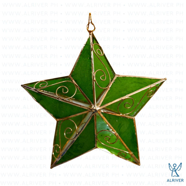 Green Star Capiz Ornament