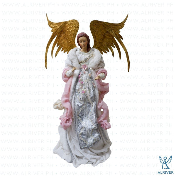25" Caramia Standing Angel, White Pink