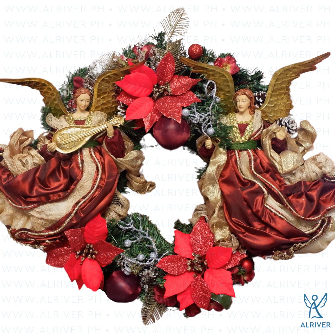 Carina Floral Wreath with Angels (Medium 21