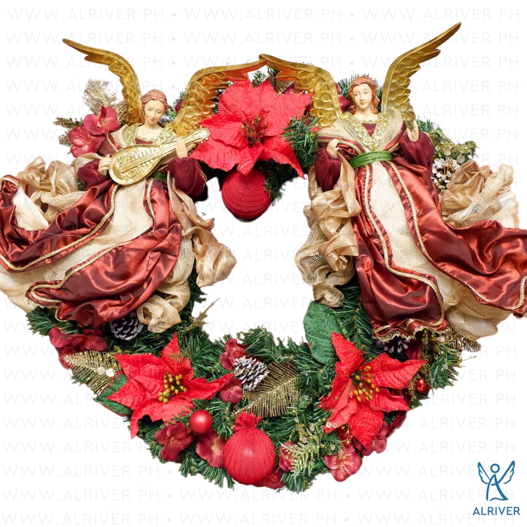 Carla Floral Wreath with Angels (Medium 21