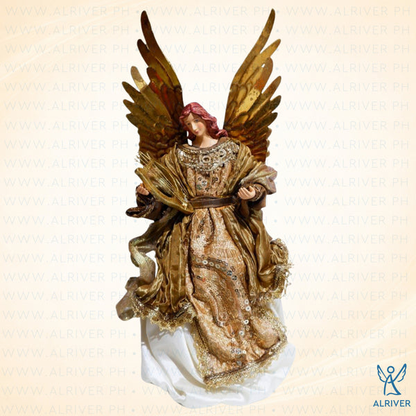 10" Catalina Bronze Christmas Angels, Beige Copper Gold