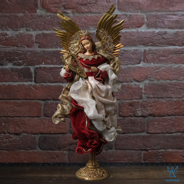 14" Christmas Love Collection Flying Angel on Resin Base