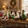 14" Christmas Bright Nativity Set, Beige, Burgundy Green