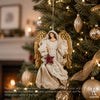 8" Clara Light Gold Christmas Angel with Resin Red Parol in Gift Box