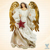 8" Clara Light Gold Christmas Angel with Resin Red Parol in Gift Box