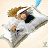 Dion Cherub Beige Blue Pillow Ornament